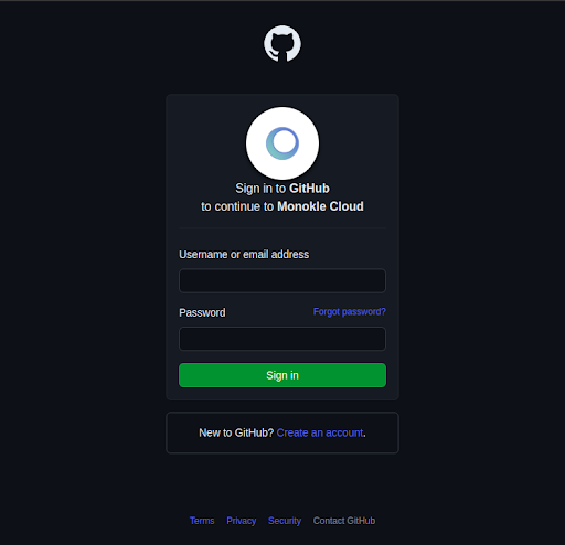 Sign into GitHub